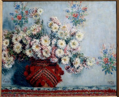 Krysantem-maleri av Claude Monet (1840-1926) 1878, olje på lerret, Dim. 0,54x0,65 m Paris, musee d