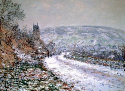 Inngang til landsbyen Vetheuil om vinteren, 1880 av Claude Monet