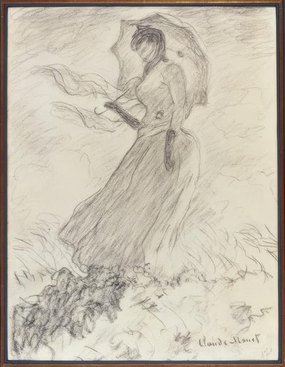 Kvinne med parasoll av Claude Monet
