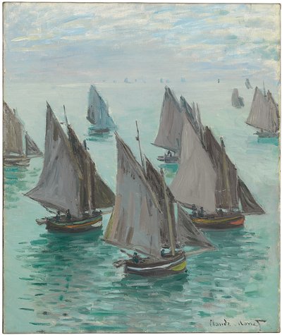 Fiskebåter, Stille hav, 1868 av Claude Monet