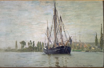 Fransk chase-maree for anker (nær Rouen) - olje på lerret av Claude Monet