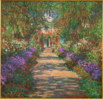 Hage i Giverny (maleri på lerret) av Claude Monet