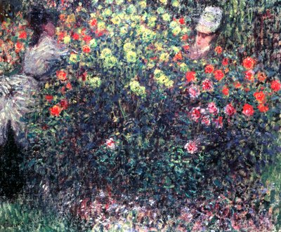 Jenter i en solid masse georginer, 1875 av Claude Monet