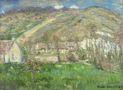 Hamlet i klippene nær Giverny; Hameau de Falaises pres Giverny, 1885 av Claude Monet