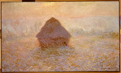 Høystakker, sol i tåken av Claude Monet