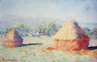 Haystacker in the Sun, Morning Effect, 1891 av Claude Monet