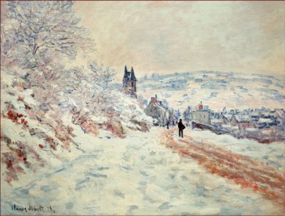 La Route de Vetheuil, Effet de Neige (Die Straße nach Vethe av Claude Monet