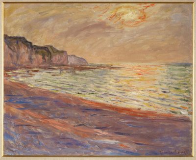Pourville-stranden, solnedgang av Claude Monet