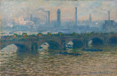 Le Pont de Waterloo, temps gris Waterloo Bridge, Grey Weather, 1903. av Claude Monet