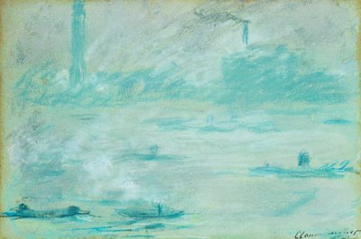 London, båter på Themsen; London, Boats on Themsen, 1901 av Claude Monet