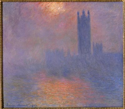 London, parlamentet, Hole in the Sun in the Fog av Claude Monet