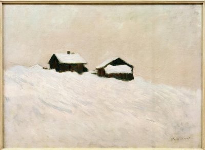 Hus i snøen, Norge av Claude Monet