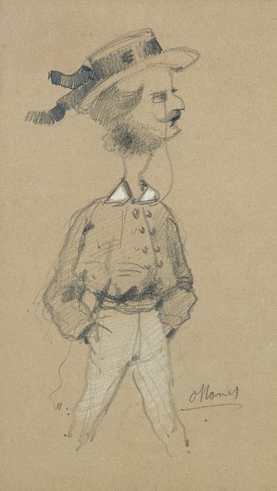 Mann med båthatte, 1857 av Claude Monet