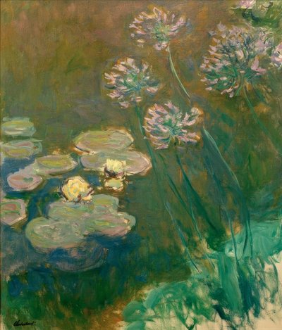 Nymphéas et Agapanthes (vannliljer og agapanthus) av Claude Monet