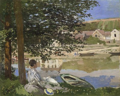 På Bank of the Seine, Bennecourt, 1868 av Claude Monet
