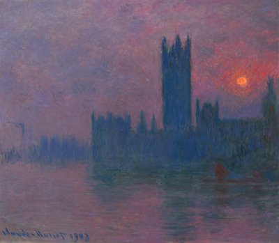 Parlamentet, solnedgang, ca. 1900-03 (olje på lerret) av Claude Monet