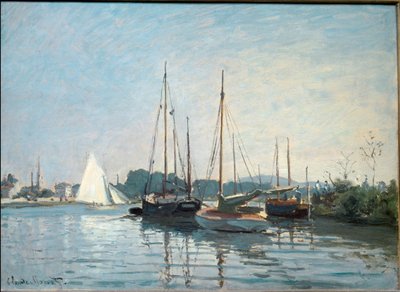 Lystbåter i Argenteuil. (Olje på lerret av Claude Monet