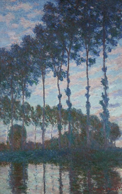 Popler på bredden av Epte, kveldseffekt, 1891 av Claude Monet