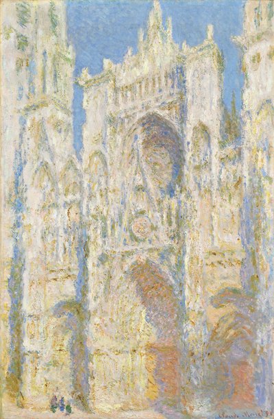 Rouen katedral, vestfasade, sollys av Claude Monet