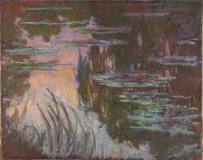 Vannliljer i kveldslyset. Rundt 1907 av Claude Monet