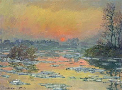 Solnedgang over Seinen (Coucher de Soleil sur la Seine). 1880 av Claude Monet