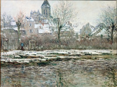 Kirken i Vetheuil under snø av Claude Monet