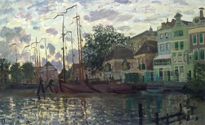 Demningen ved Zaandam, kveld av Claude Monet