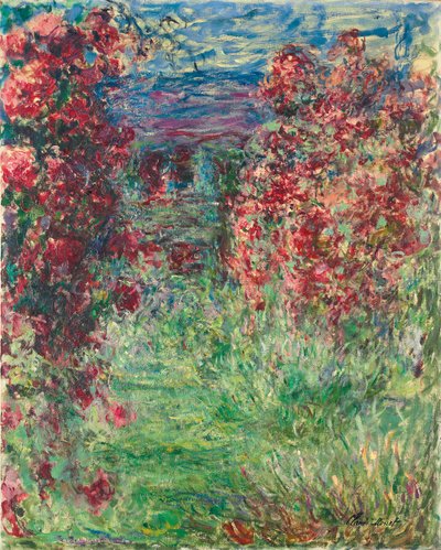 Huset på Giverny under rosene; Huset i rosene, 1925 av Claude Monet