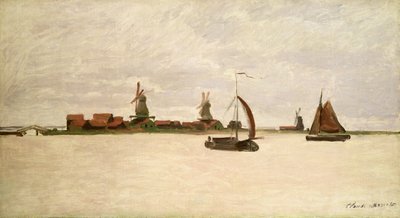 Den ytre havnen i Zaandam, 1871 av Claude Monet