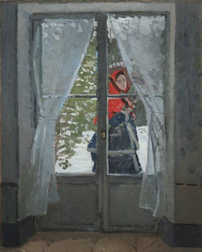 The Red Kerchief, ca. 1868-73 (olje på stoff) av Claude Monet