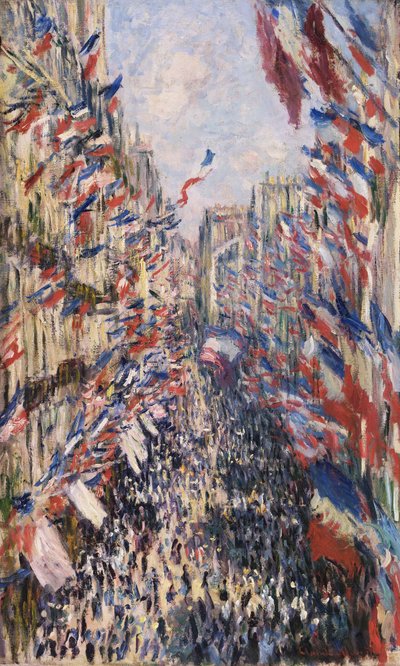 Rue Montorgueil i Paris av Claude Monet