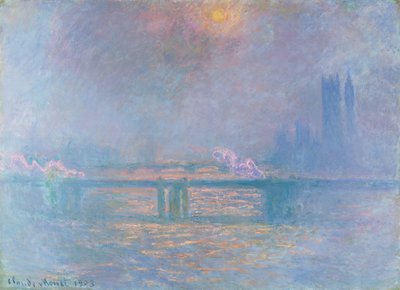 Themsen med Charing Cross Bridge av Claude Monet
