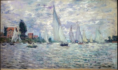 Båtene. Regates a Argenteuil - olje på lerret av Claude Monet
