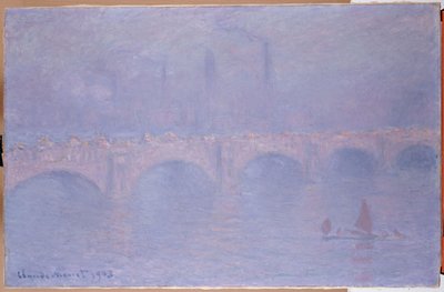 Waterloo Bridge, disig solskinn av Claude Monet