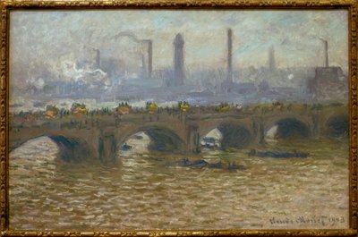 Waterloo Bridge, Temps grå (Waterloo Bridge, Grey Sky av Claude Monet