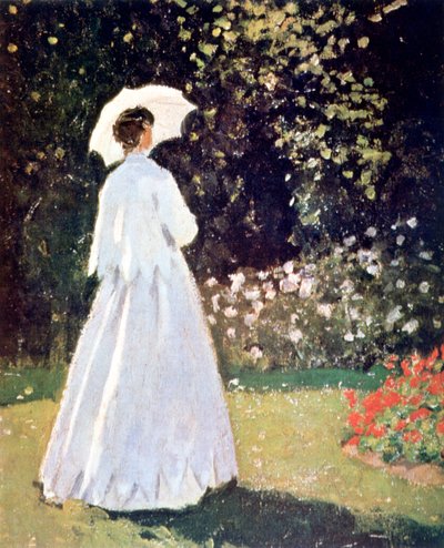 Kvinne i hagen, Sainte Adresse, detalj, 1867 av Claude Monet