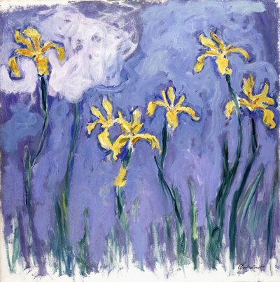 Gul iris med rosa sky, ca. 1918 av Claude Monet