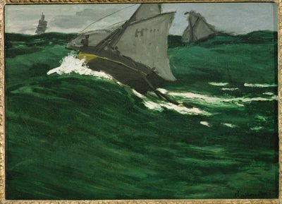 grønn bølge (maleri på lerret) av Claude Monet