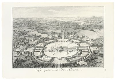 Perspektiv utsikt over byen Chaux, 1804 av Claude Nicolas Ledoux