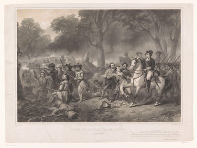 George Washington i slaget ved Monongahela Livet til George Washington, soldaten (tittel på objekt) av Claude Régnier
