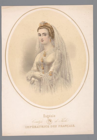 Portrett van Eugenie, keizerin van Frankrijk Eugenie, grevinne av Theba. Keiserinne av franskmennene (tittel på objekt) av Claude Régnier