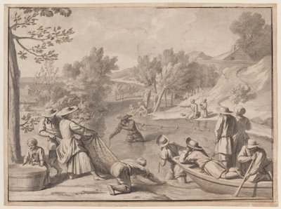 August: Fiske, ca. 1700 (blekk) av Claude Simpol