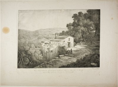 Utsikt over et kloster på stedet for huset til Horace av Claude Thienon
