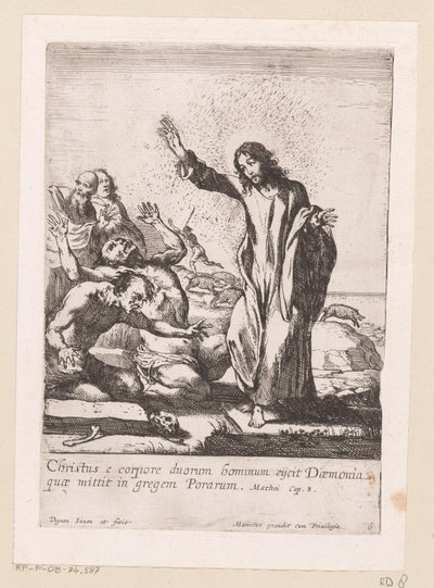 Kristus forløser to besatt fra demoner Miracula Domini Nostri Jesu Christi (serietittel) Miracles of Christ (serietittel) av Claude Vignon