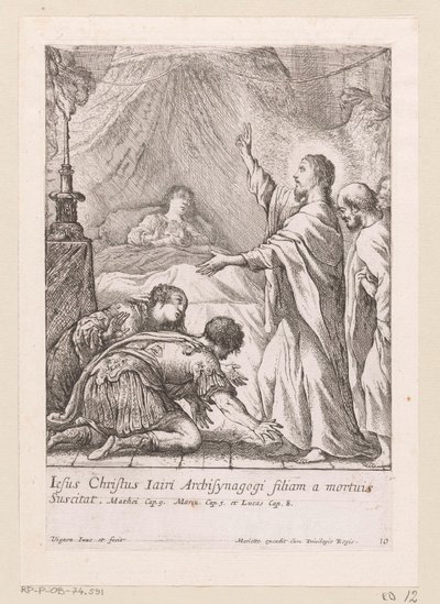 Kristus oppdrar datteren til Jairus Miracula Domini Nostri Jesu Christi (serietittel) Miracles of Christ (serietittel) av Claude Vignon