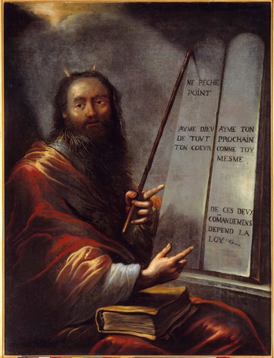Moses og lovens tabeller Maleri av Claude Vignon (1593-1670) 1600-tallets søn. 1,29x0,9 m Rouen, Museum of Fine Arts av Claude Vignon