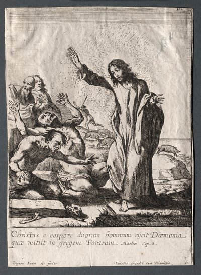Jesu Kristi mirakler: Kristus utfrier de besatte. av Claude Vignon