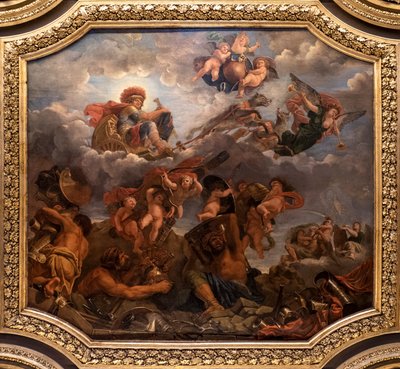 Mars på sin vogn trukket av ulver av Claude the Younger Audran