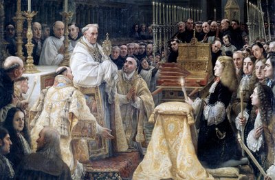 Charles II av Spania i tilbedelse av den hellige eukaristien av Claudio Coello