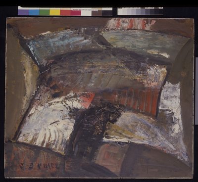 Abstraksjon #3, ca. 1940 (olje på panel, papp) av Clayton S. Price